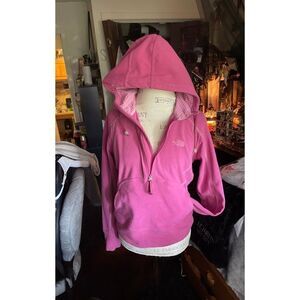 The North Face TKA micro fleece hooded quarter zip jacket sweatshirt